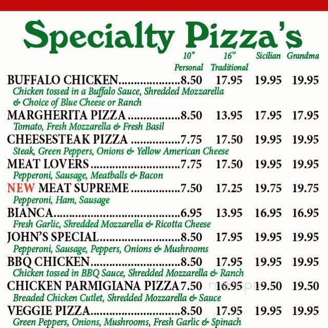 John's Caffe & Pizza - Elizabeth, NJ menu_pic