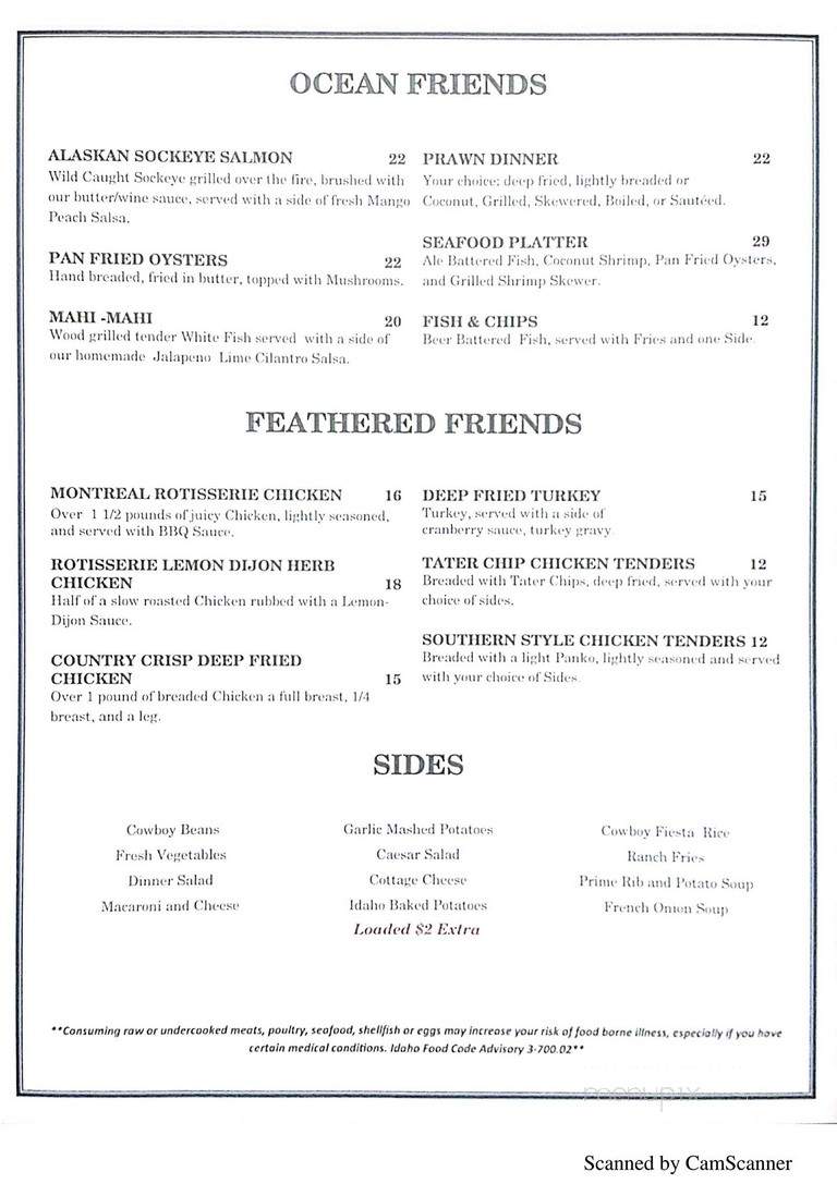 Ernie's Steakhouse - Lewiston, ID menu_pic
