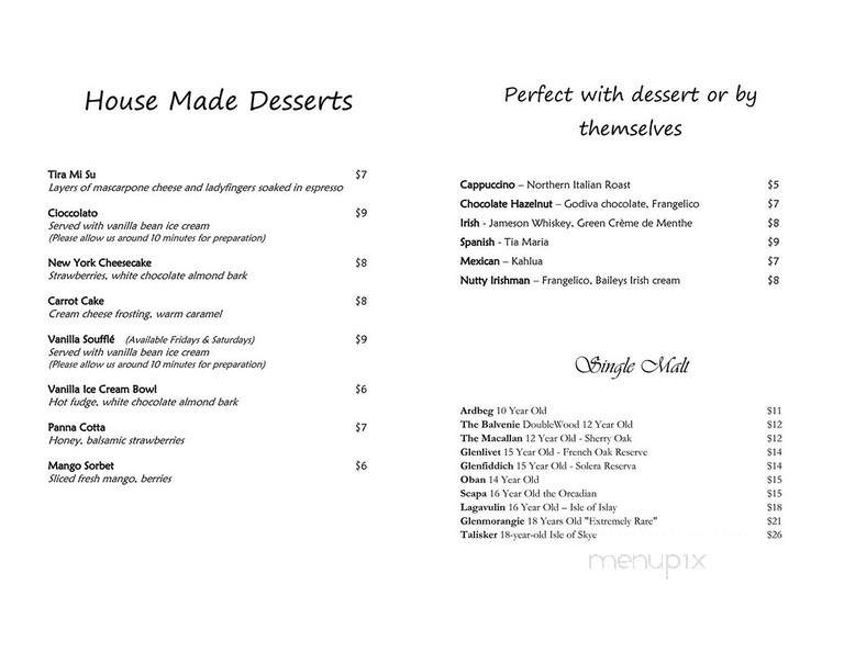 Amelia's - Stoughton, MA menu_pic