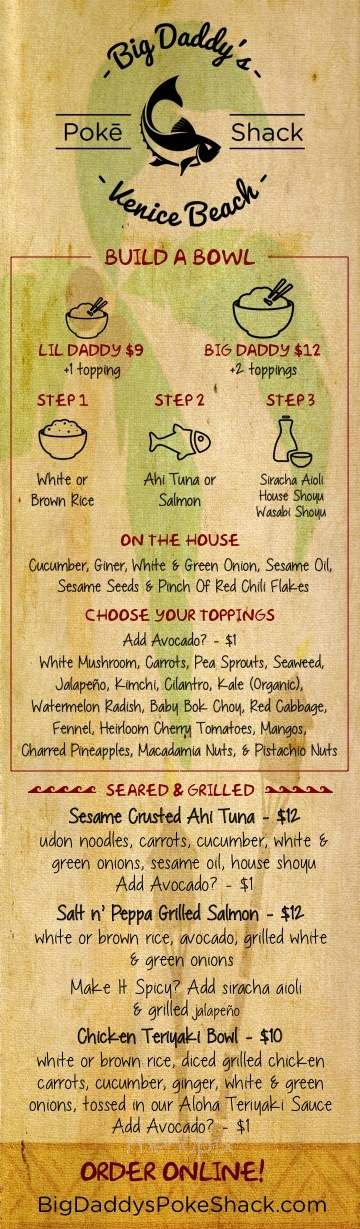 Big Daddy Shack - Venice, CA menu_pic