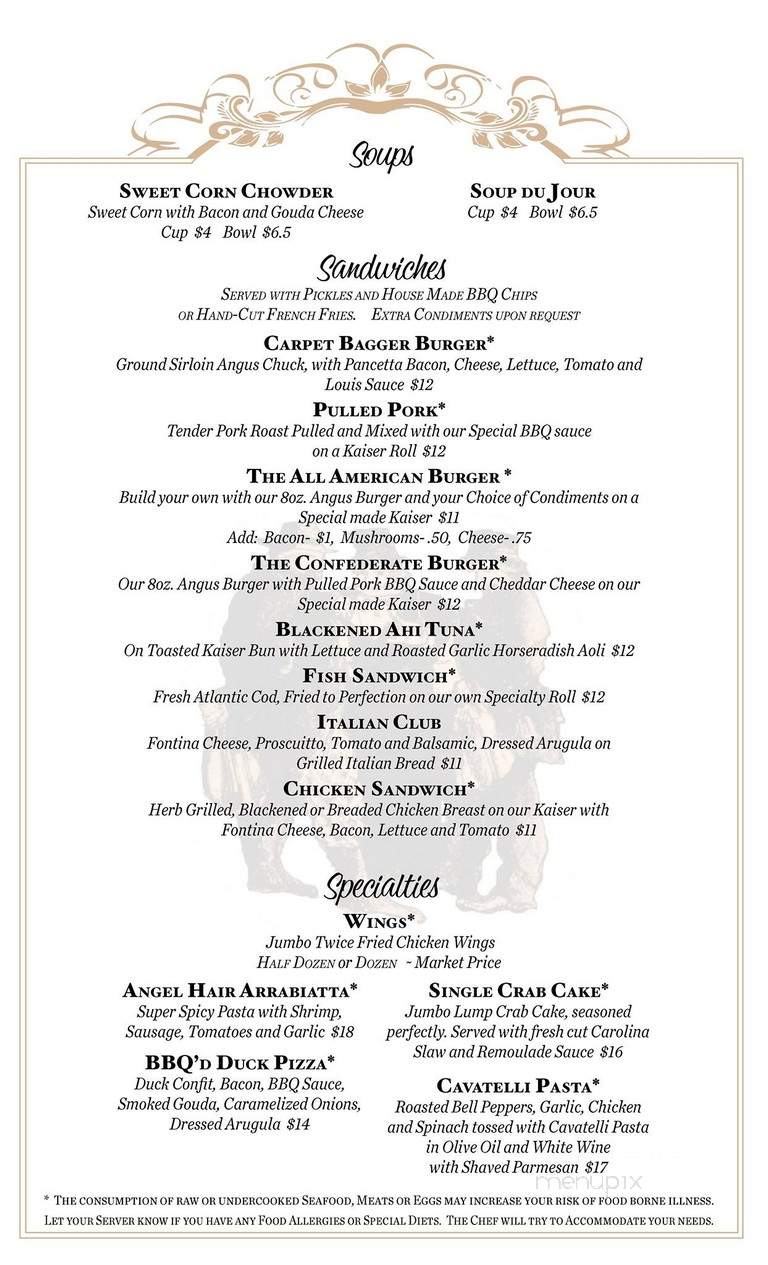 Twelve Oaks Restaurant & Tavern - Brownsville, PA menu_pic