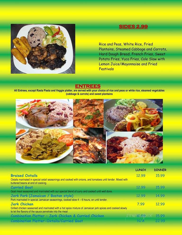 Jamaica Cabana - Richardson, TX menu_pic