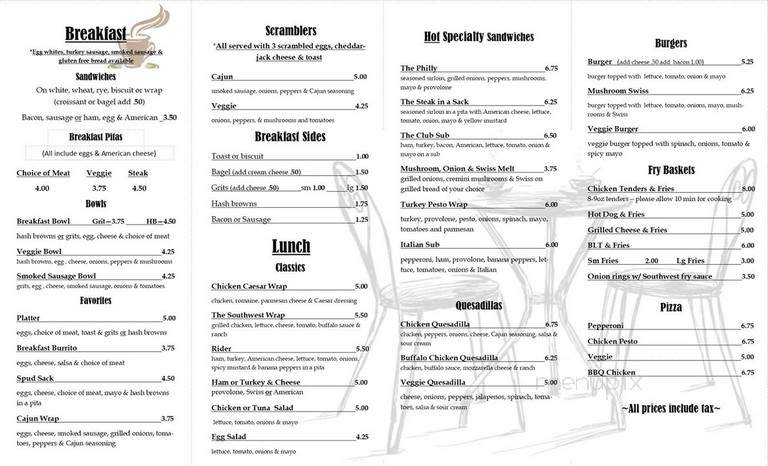 Faye's Courtyard Cafe - Jacksonville, FL menu_pic