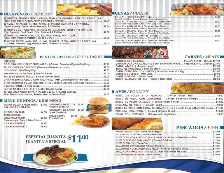 Juanitas Restarant - Union City, NJ menu_pic