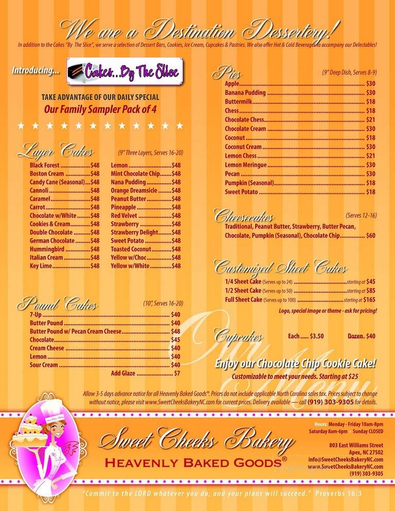 Sweet Cheeks Bakery - Statesboro, GA menu_pic