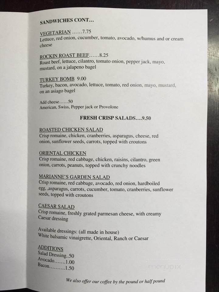 Higher Ground Coffee Shop - Shingletown, CA menu_pic