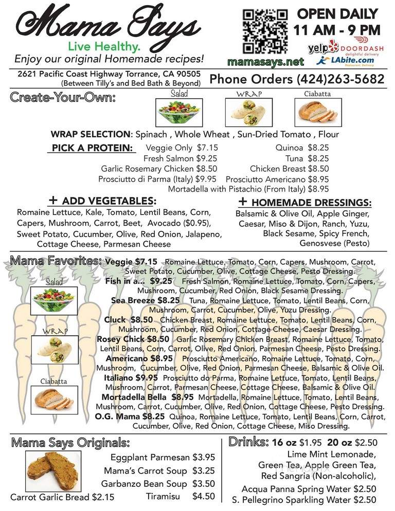 Mama Says - Torrance, CA menu_pic