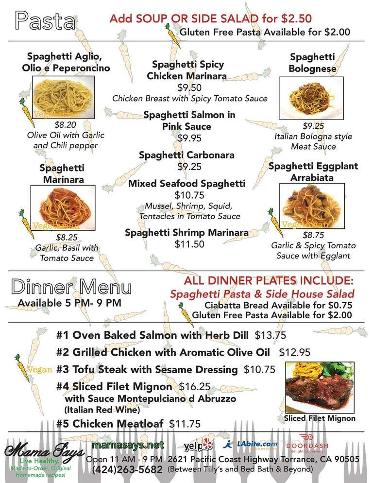 Mama Says - Torrance, CA menu_pic