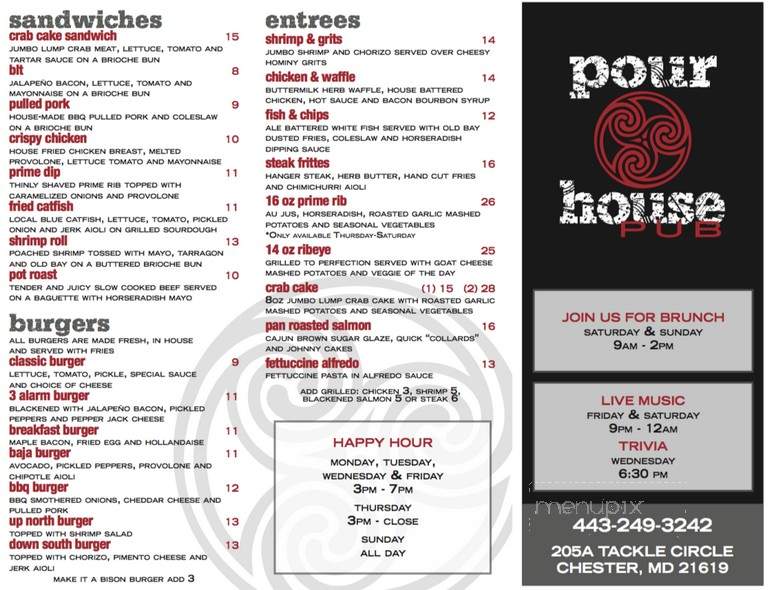 Pour House Pub - Chester, MD menu_pic