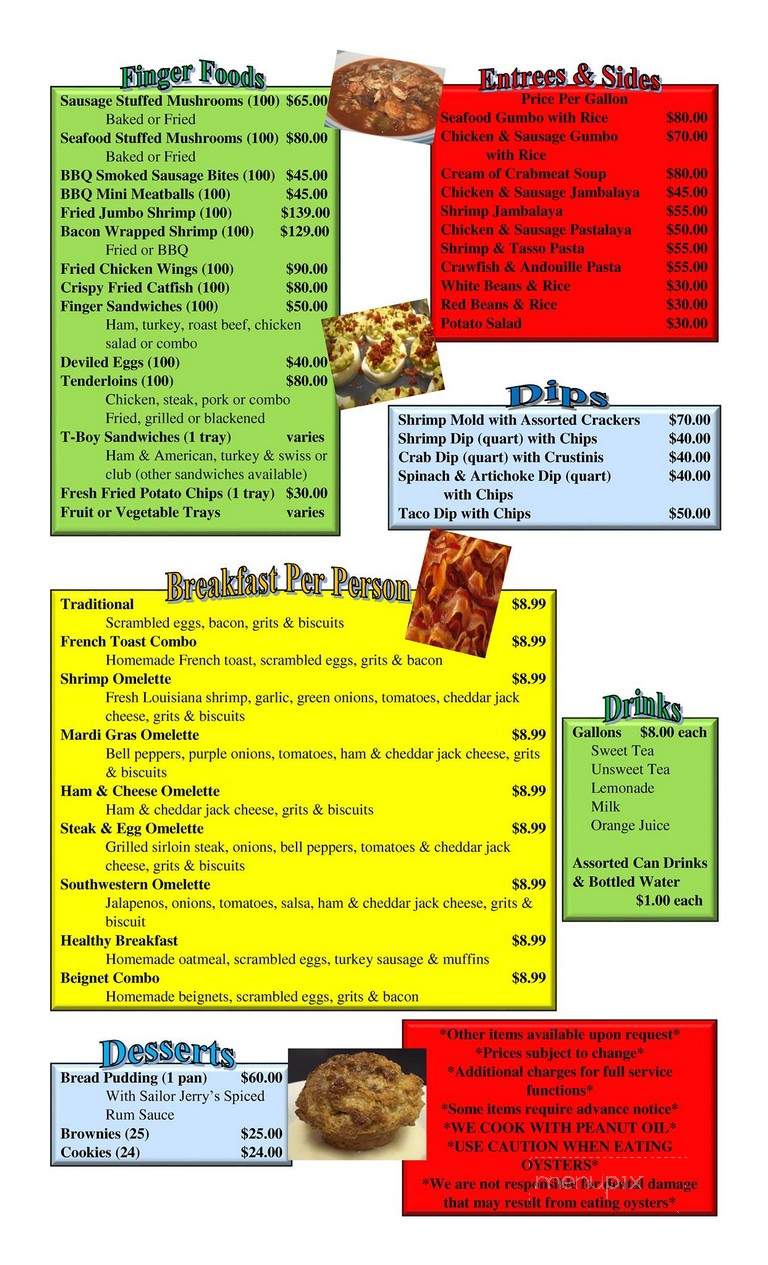 Griffin's Louisiana Grill - Thibodaux, LA menu_pic