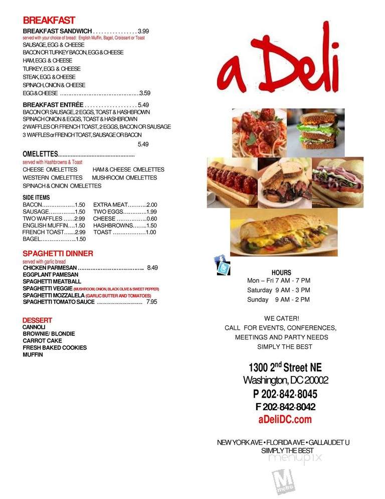 A Deli - Washington, DC menu_pic