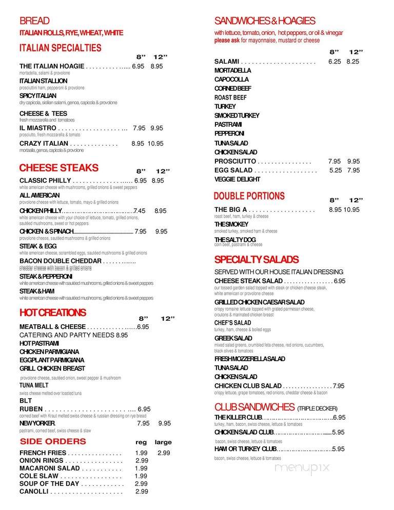 A Deli - Washington, DC menu_pic