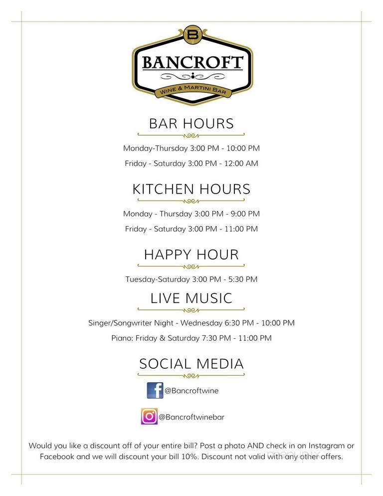 Bancroft Wine & Martini Bar - Saginaw, MI
