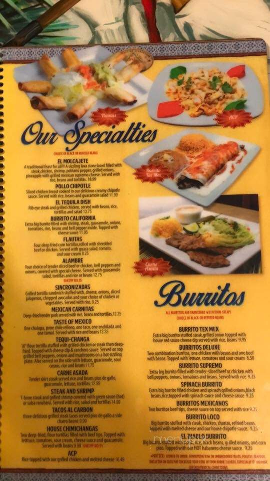 El Tequila - Jacksonville, NC menu_pic