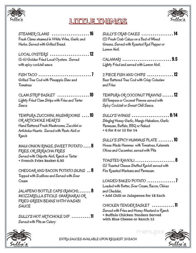 Sully's Bistro & Bar - Suquamish, WA menu_pic