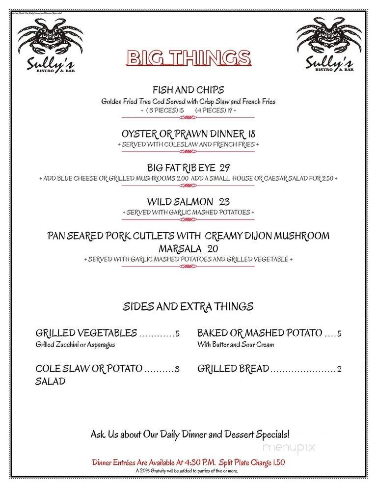 Sully's Bistro & Bar - Suquamish, WA menu_pic