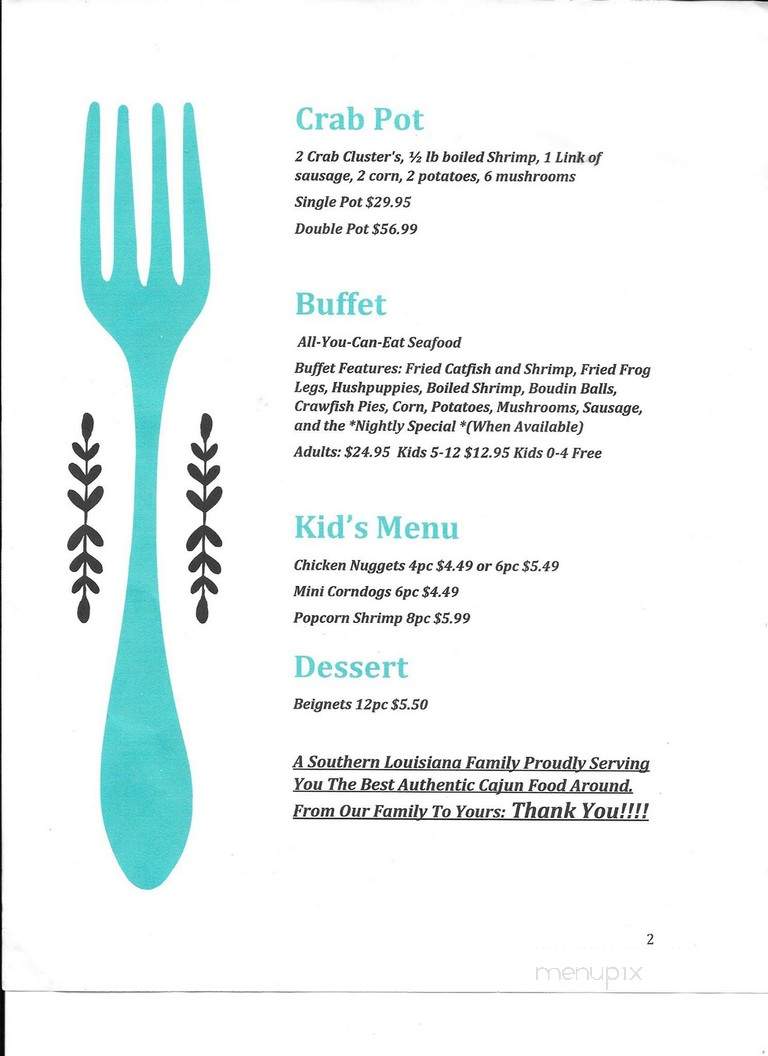 Crawfish Barn - Bullard, TX menu_pic