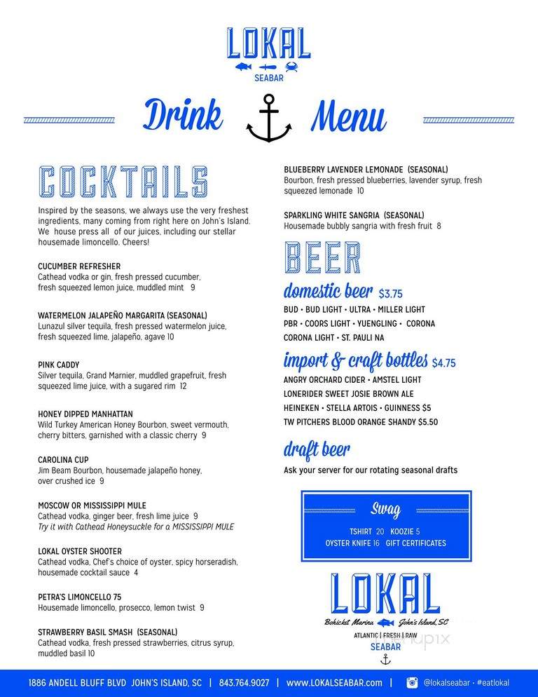 Lokal Seabar - Johns Island, SC menu_pic