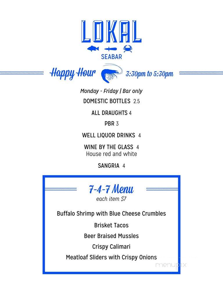 Lokal Seabar - Johns Island, SC menu_pic