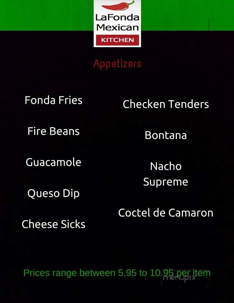 La Fonda Mexican Kitchen - Romeo, MI menu_pic