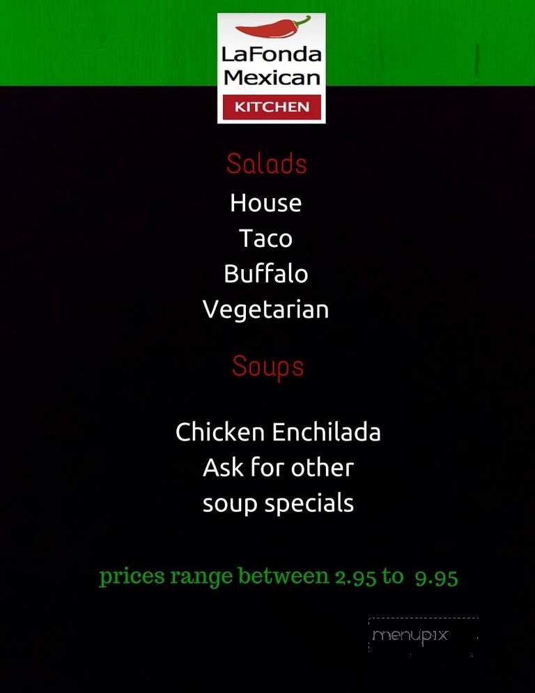 La Fonda Mexican Kitchen - Romeo, MI menu_pic