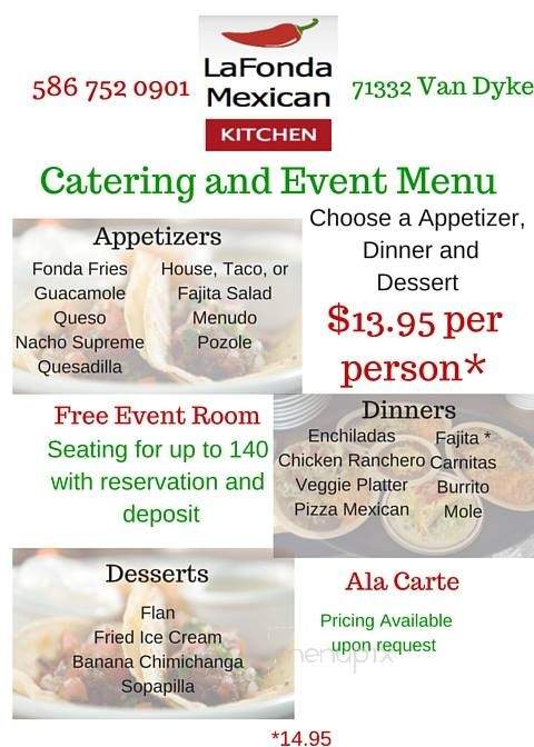 La Fonda Mexican Kitchen - Romeo, MI menu_pic
