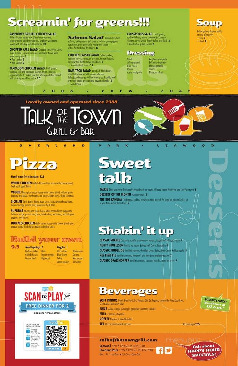Talk of the Town Grill & Bar - Overland Park, KS menu_pic
