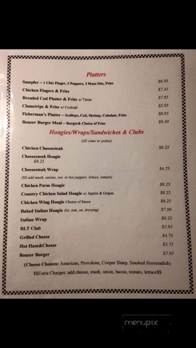 Wheels Bar & Grill - Nuangola, PA menu_pic