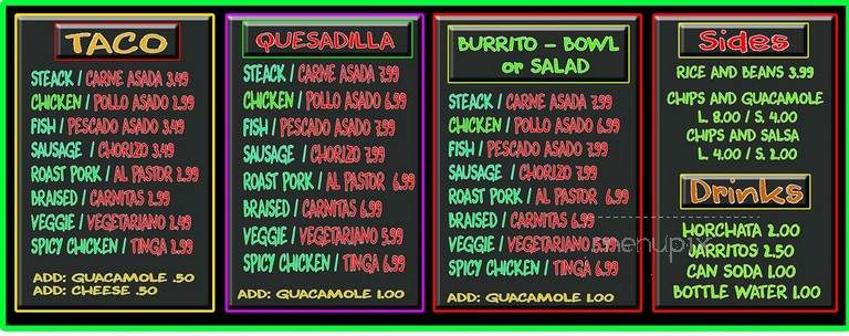Essex Taqueria - New York, NY menu_pic