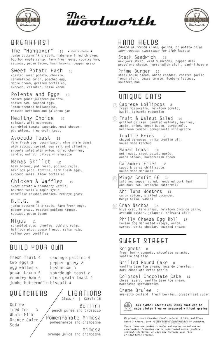 The Woolworth - Dallas, TX menu_pic