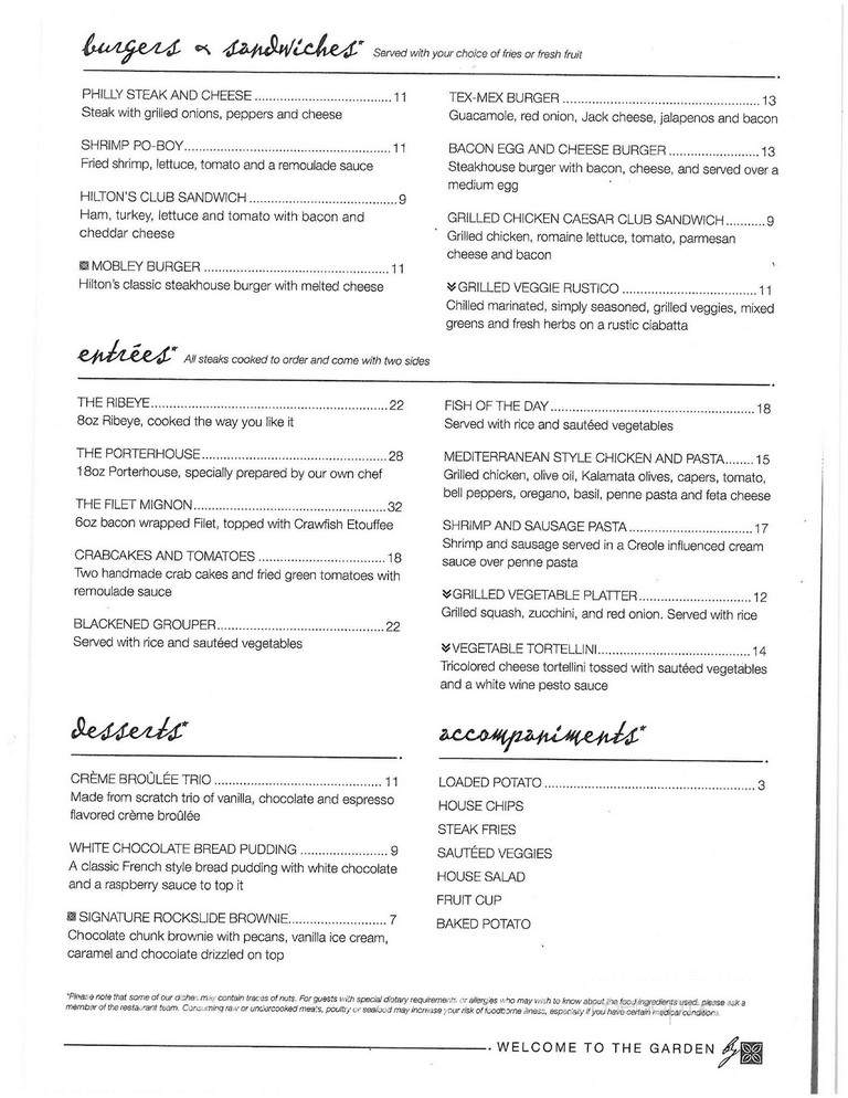 Garden Grill and Bar - Mobile, AL menu_pic