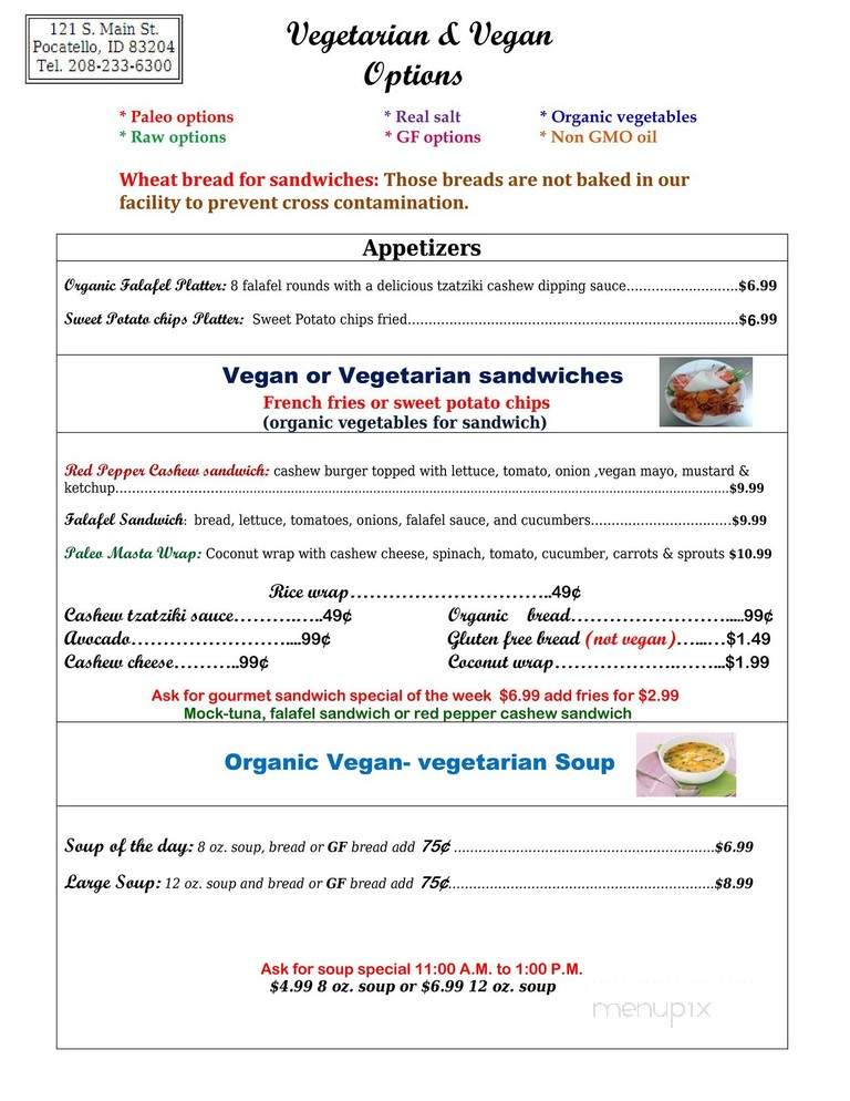 Healthier Place To Eat - Pocatello, ID menu_pic