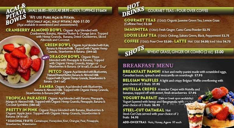 Myxologie Juice Bar - San Diego, CA menu_pic