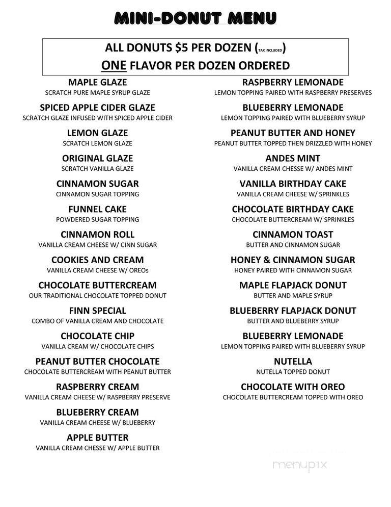 Big Foot's Little Donuts - Huntsville, AL menu_pic