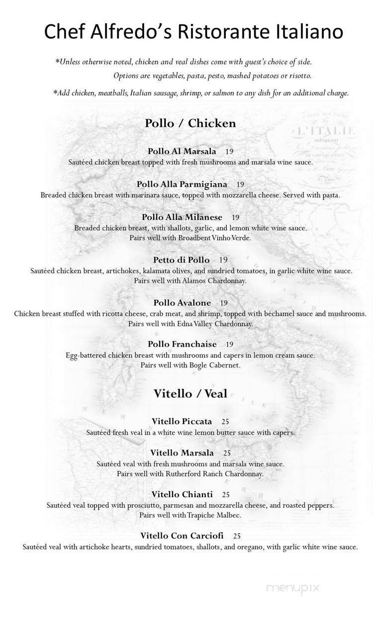 Chef Alfredo - Cedar City, UT menu_pic