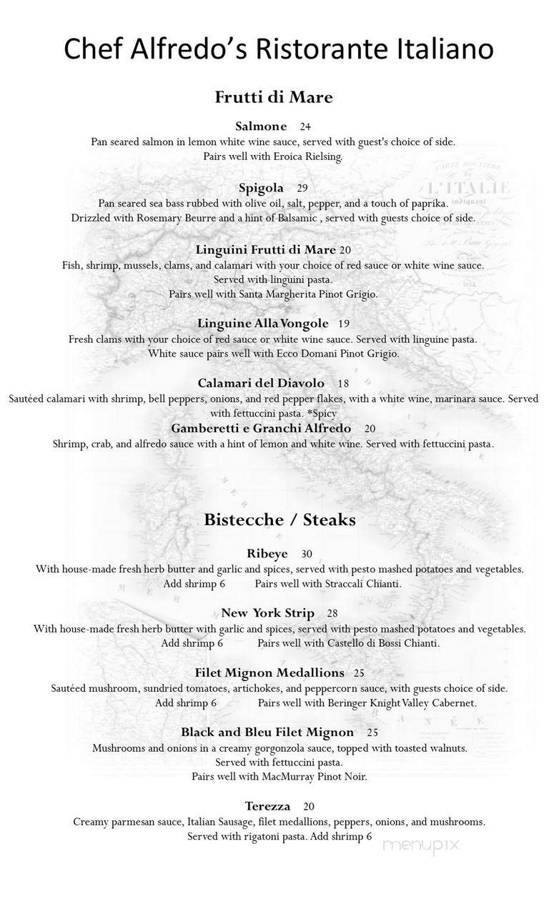 Chef Alfredo - Cedar City, UT menu_pic