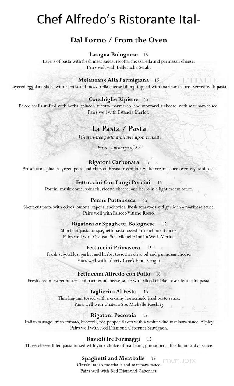 Chef Alfredo - Cedar City, UT menu_pic