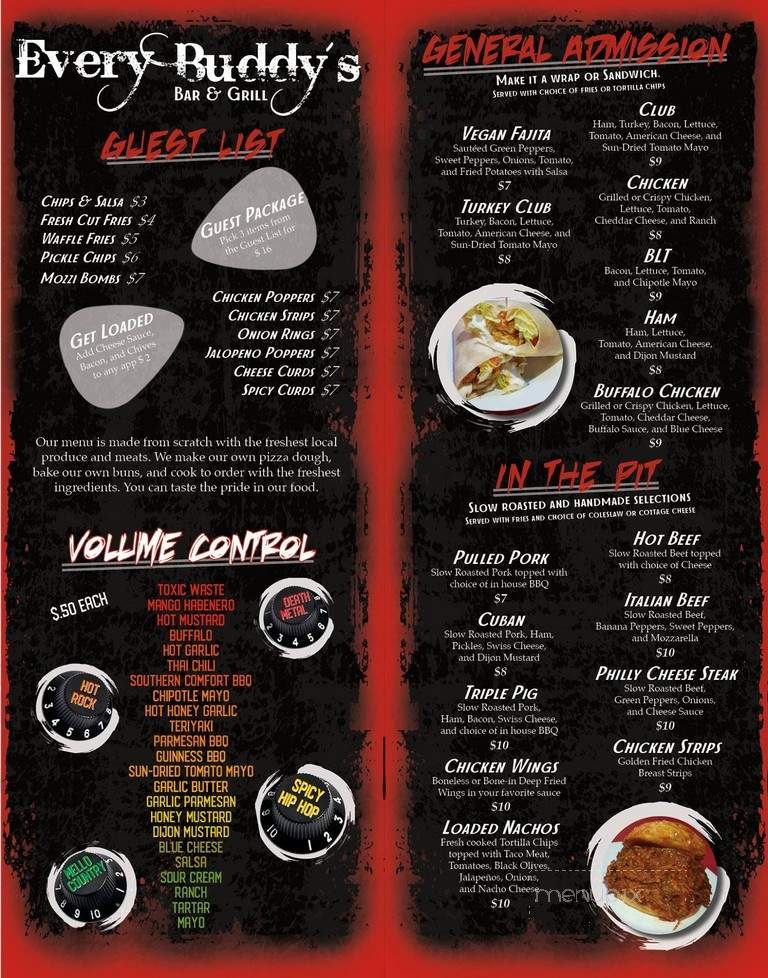 Every Buddy's Bar and Grill - Chippewa Falls, WI menu_pic