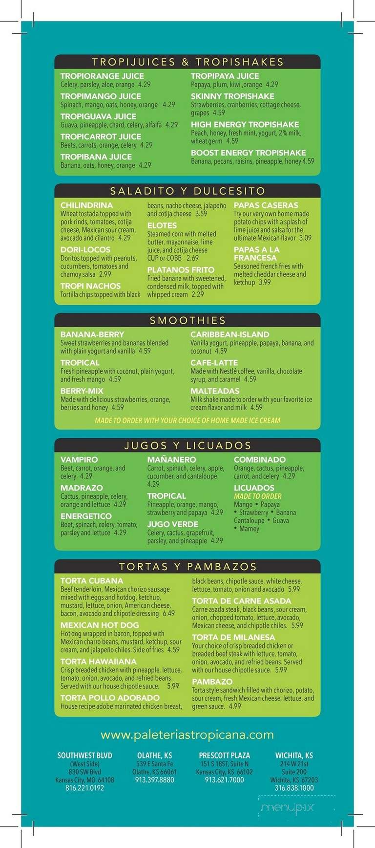 Tropicana Estilo Michoacan - Olathe, KS menu_pic