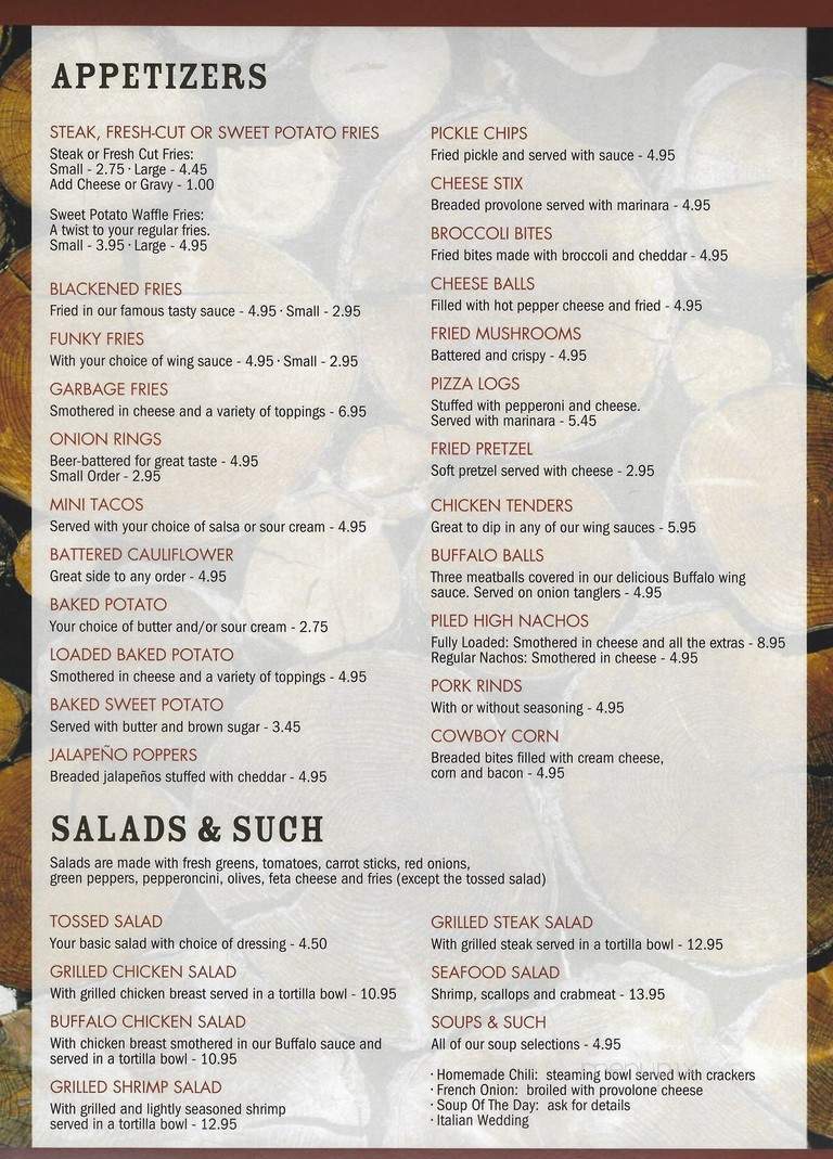 Summit Lodge and Grill - Ridgway, PA menu_pic