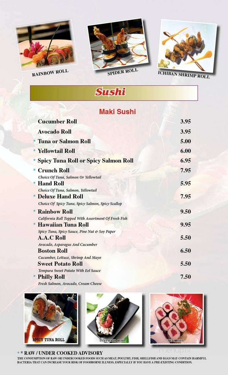 Volcano Steak & Sushi - Acworth, GA menu_pic