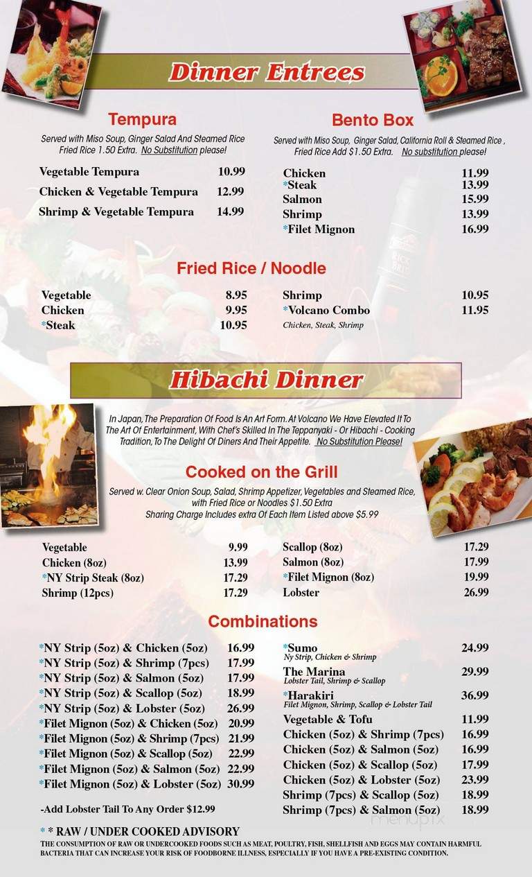Volcano Steak & Sushi - Acworth, GA menu_pic