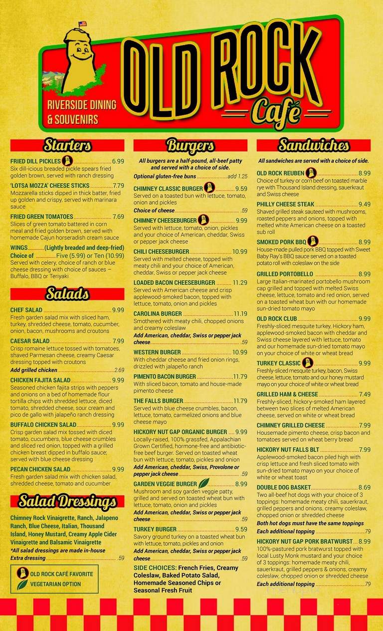 Old Rock Cafe - Chimney Rock, NC menu_pic