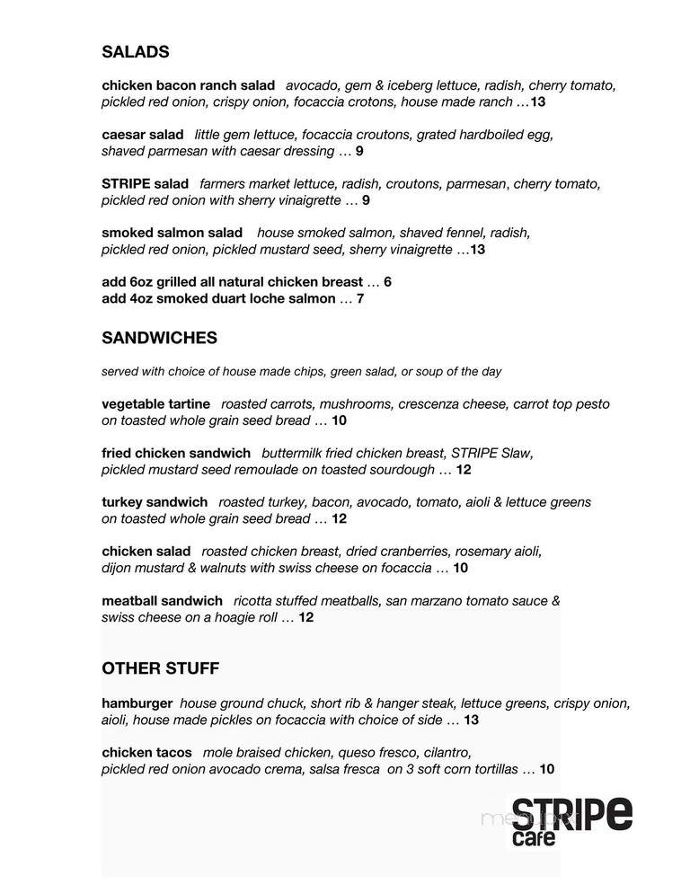 Stripe Cafe - Rancho Palos Verdes, CA menu_pic
