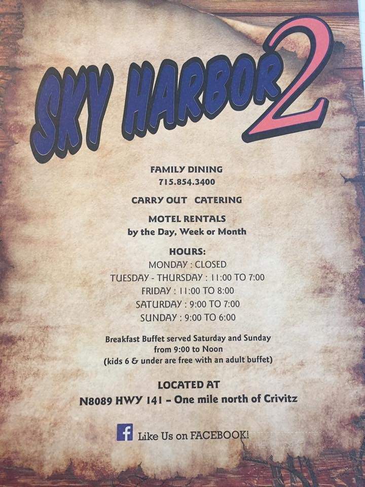 Sky Harbor 2-Go - Crivitz, WI menu_pic
