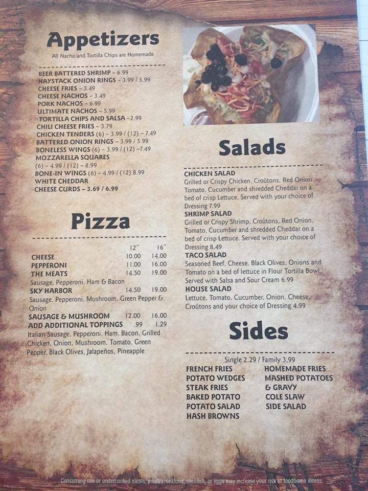 Sky Harbor 2-Go - Crivitz, WI menu_pic