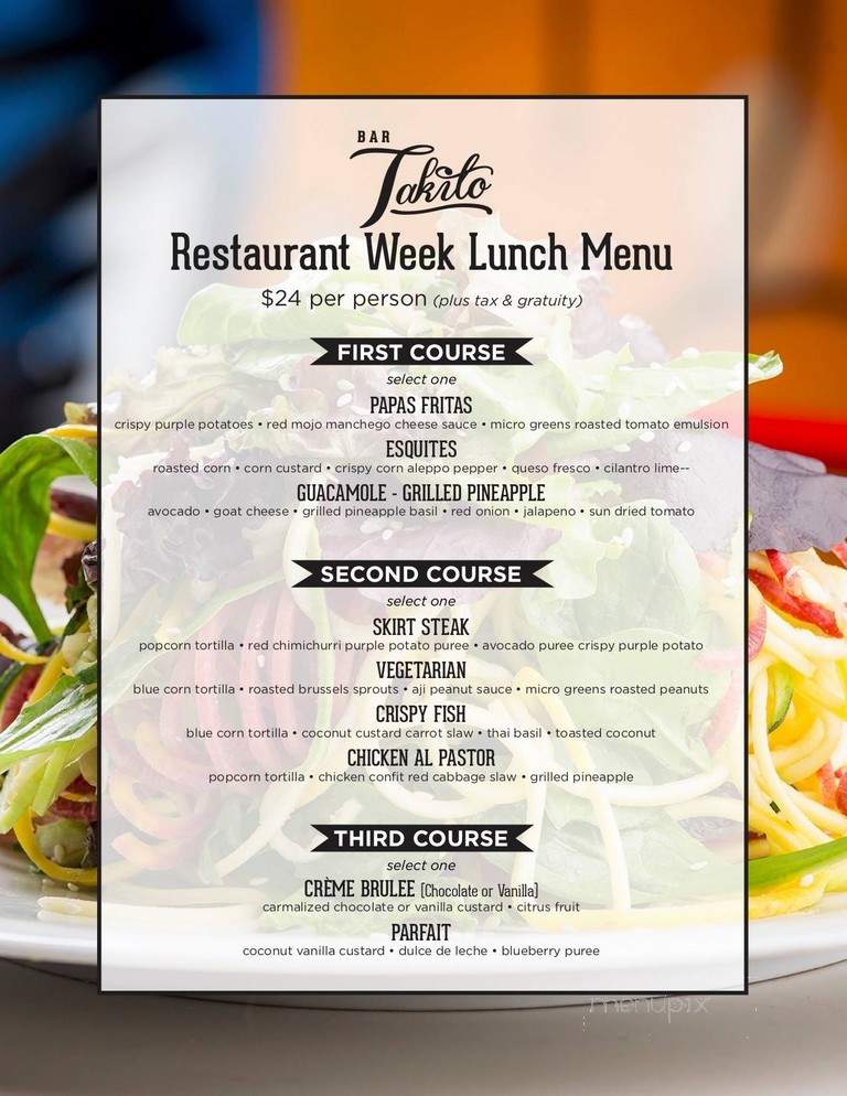 Bar Takito - Chicago, IL menu_pic