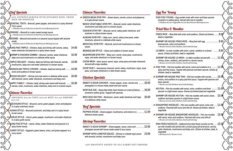 Billy Lee Chop Suey House - Heath, OH menu_pic
