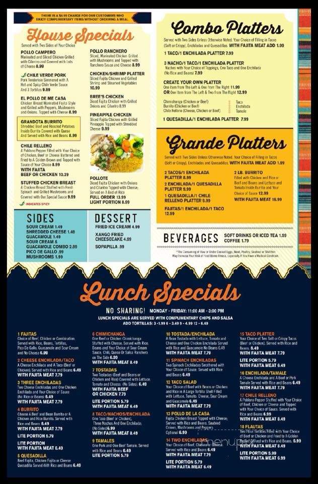 Mi Casa Mexican Restaurant - Cushing, OK menu_pic