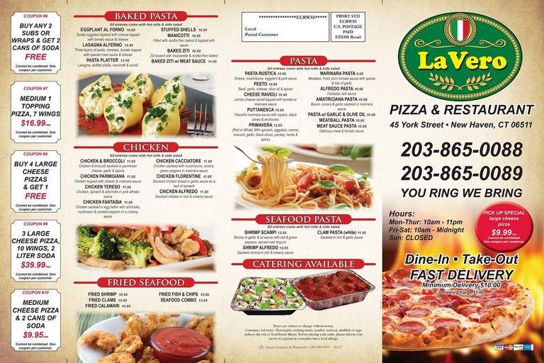 Lavero Pizza - New Haven, CT menu_pic